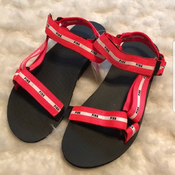 PINK Victoria's Secret Shoes - PINK Victoria's Secret hot pink strappy sandals